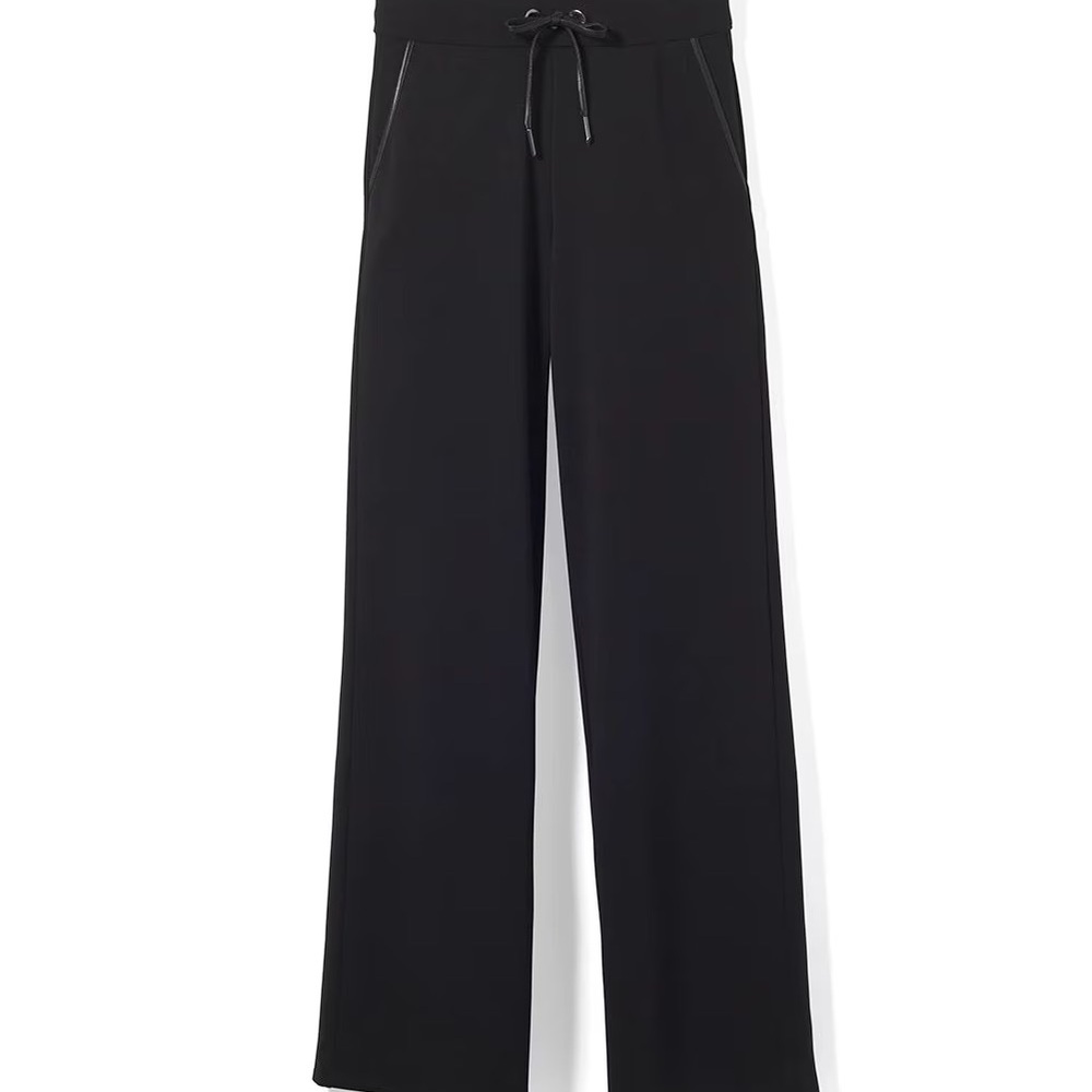 White House Black Market WKND Knit wide leg Pants Sz XS Black Casual pull on ๐ฅฐ - Picture 6 of 8